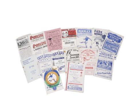 English football programmes from 1948-1950, to include: Charlton Athletic v Newcastle United, 10th January 1948; Charlton Ath