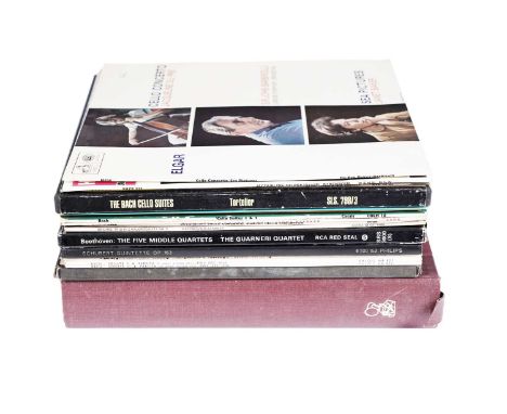 Vinyl albums, mainly chamber music, cello and strings.