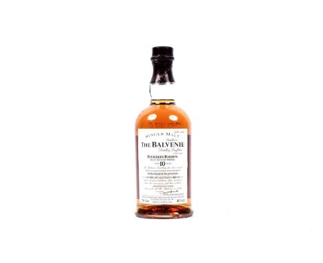 A bottle of Balvenie 10 Year Old Founders Reserve Malt Scotch Whisky, 70cl, 40%.