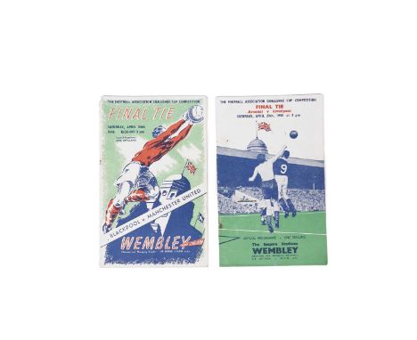 A 1948 FA Cup Final programme, Blackpool v Manchester United, 24th April 1948, at Wembley Stadium; together with The 1950 Fin