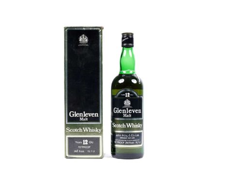 A bottle of Glenleven 12 Year Old Malt Scotch Whisky, 75.7cl, 70 proof, in presentation box.