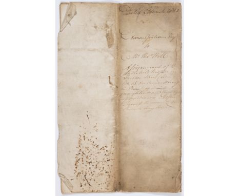 Norfolk Lighthouse.- Mr Gores Patent for the Lighthouses [at Winterton Ness] for 50 years, [docket title], manuscript, 10&fra