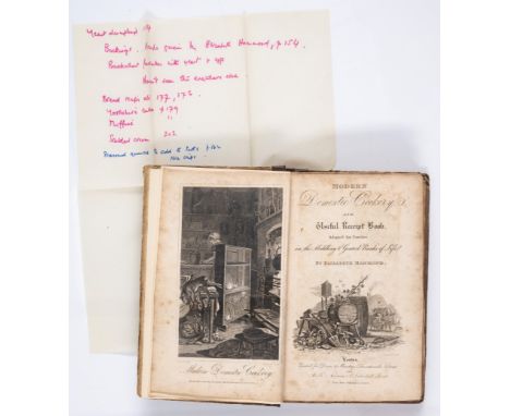 Elizabeth David's copies.- Hammond (Elizabeth) Modern domestic cookery, and useful receipt book, fifth edition, Elizabeth Dav