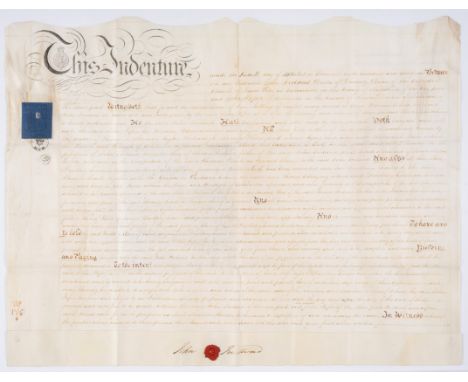 Westminster Abbey.- Ireland (John, 1761-1842, Dean of Westminster Abbey) Indenture signed between the Very Reverend John Irel