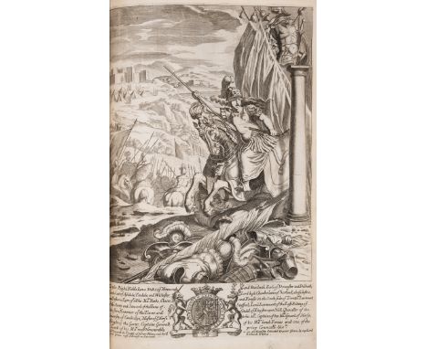 Guillim (John) A Display of Heraldry, 3 parts in 1, title in red and black, 75 engraved plates, many double-sided, illustrati