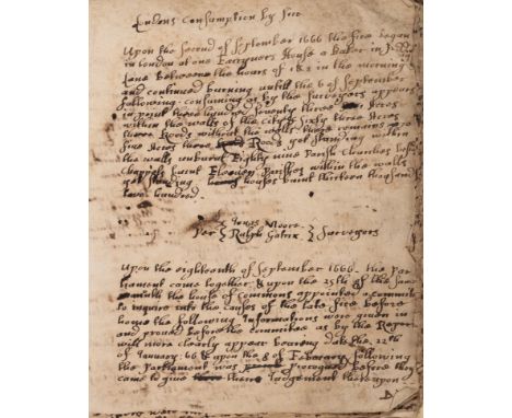 Great Fire of London.- A True and Faithfull account of The Severall Informations Exhibited to the honourable Committee appoin