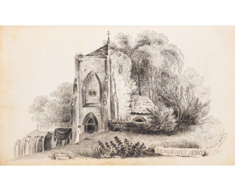 Commonplace Book, manuscript, 105pp. of poetry and prose, 7 drawings/watercolours including: Minster Church, Isle of Thanet; 