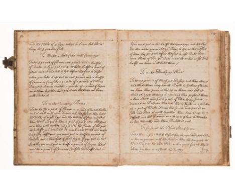 Manuscript.- Cookery.- [Collection of recipes including desserts, biscuits and wines], manuscript, in two hands, together 172