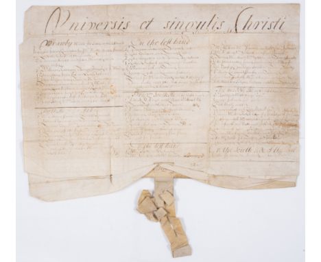 Lincolnshire, Wrawby &amp; Brigg (Glanford Brigg).- Document relating to William Horvel and William Stow "surrogatus" and Wra