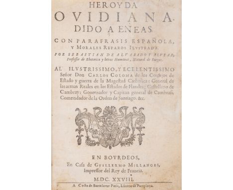 [Matienzo (Sebastián de)], "Sebastian de Alvarado y Alvear". Heroyda ovidiana Dido a Eneas con parafrasis espanola, y morales