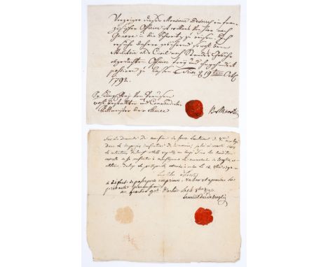 Passports.- A pair of French Revolutionary War era Military passports in the name of Monsieur ‘De Serres’ from the time of th