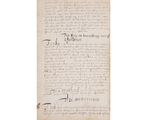 Manuscript.- Cookery & Medical.- [Collection of recipes], manuscript in several hands, 29pp. excluding blanks (cookery 19pp.,