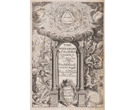 Heywood (Thomas) The Hierarchie of the blessed Angells, first edition, with initial licence leaf, engraved allegorical title,