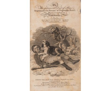 Vegetarian & animal welfare.- Nicholson, (George, publisher) On the primeval diet of man. Arguments in favour of vegetable fo