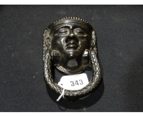     A Cast Iron Egyptian Theme Door Knocker                                         