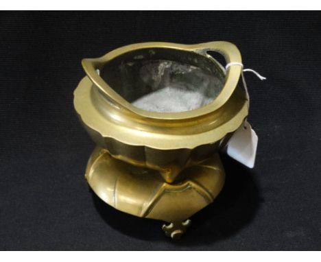     A Chinese Two Handled Censer &amp; Circular Stand, Impressed Seal Mark, 6.5" Across 
