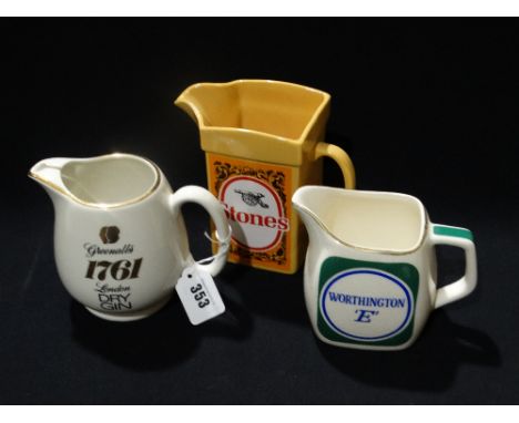     Three Wade Pottery Advertising Pub Jugs                                         