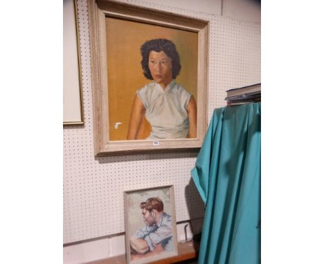     D.R, Oil On Canvas, Portrait Study Of A Chinese Lady, Together With A Portrait Study Of A Young Man, Both Initialled &amp