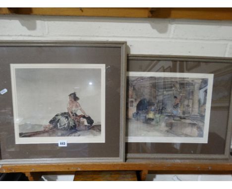     William Russell Flint, Two Coloured Prints, One Signed In Pencil                