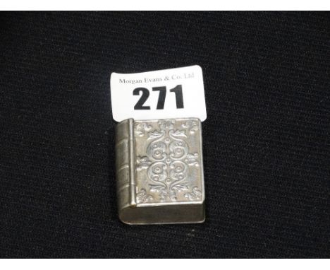     A Silver Vesta Case In The Form Of A Book                                       