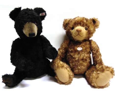 TWO STEIFF COLLECTOR'S TEDDY BEARS  comprising 'Teddy Bear Little Tom' (EAN 021046), brown tipped, limited edition 386/750, w