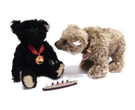 TWO STEIFF COLLECTOR'S TEDDY BEARS  comprising 'Yes/No Grizzly' (EAN 663925), brown tipped, limited edition 726/1500, with ce