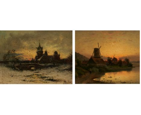 BECKER, RUDOLF1856 HamburgTitel: Burg im Winter. Technik: Öl auf Holz. Maße: 21 x 27cm. Bezeichnung: Signiert unten rechts: R