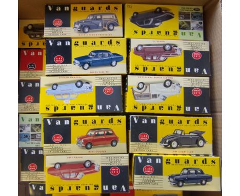 Vanguards 1/43rd scale diecasts: twenty four assorted diecast vehicles, mostly saloon cars, all boxed.

