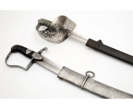 A 1796 pattern Cavalry sword , together with an 1896 pattern Light Infantry sword:.