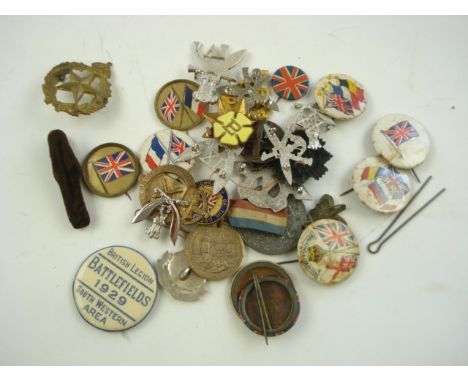 A Primrose league enamel badge: and a collection of various early 20th century badges.