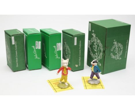 Rupert Bear- Five Beswick Rupert Bear figures:, 'Rupert Bear & Algy Pig Go-Carting' (928/2500), 'Rupert Bear and Podgy Pig' (