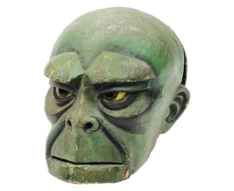 Dan Dare and the Mekon:, a green mache Mekon publicity mask from the first Hutton Boys & Girls exhibition, Olympia 1956, also