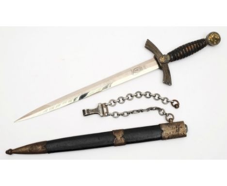 A German Third Reich period Luftwaffe officer's dagger:, first pattern, with 30.8cm double edged blade with SIegfried, Soling