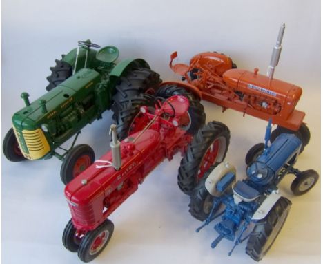 Franklin Mint a 1/12 scale, Oliver super 99 diecast tractor: together with an Allis-Chalmers tractor, a Mccormik Farmall trac