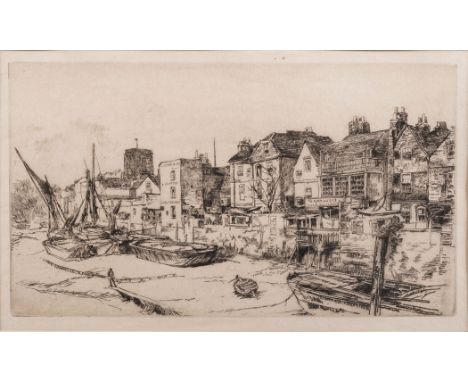 James McNeill Whistler (American 1834-1903) ADAM AND EVE TAVERN, OLD CHELSEA etching, faint butterfly monogram Leicester Gall