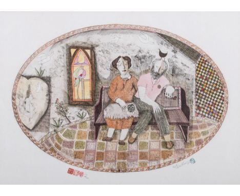 Pieter van der Westhuizen (South African 1931-2008) OP DE STOEP etching, signed , dated '97, inscribed ETS and numbered 48/12
