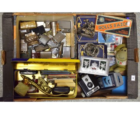 Tobacania  - vintage pocket lighters, Rolstar, Brother; Hugo Buchser;  Musda streamline;  Ronson;  an Aluminum cigarette case