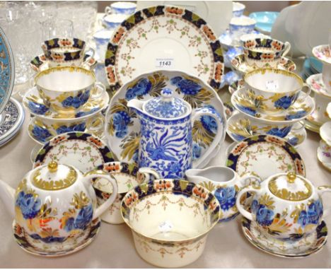 An Edwardian Imari tea service; another tea service; etc  