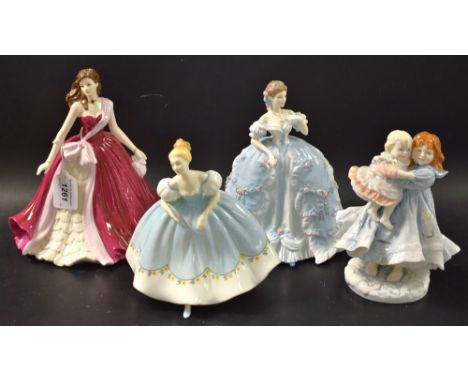 A Royal Worcester figure, The First Quadrille, others, NSPCC Love; Coalport: Royal Doulton, First Dance, HN2803 (4)