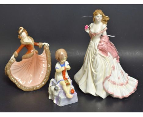 A Royal Worcester figure modelled by F.Doughty, Saturday's Child; others, High Society Glynde Bowne, Les Petites Mary (3) 