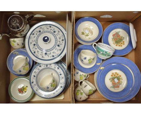 Ceramics - A Royal Doulton Cambridge pattern part dinner service including vegetable dishes with covers, bowls, plates, etc; 