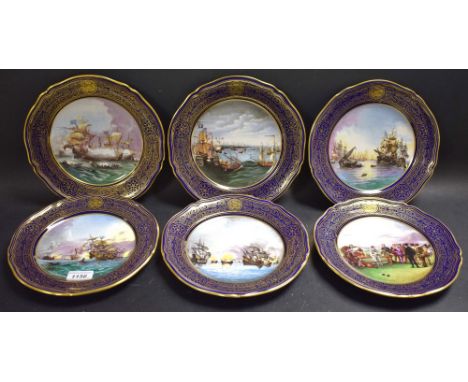 A set of six Spode Armada Series collectors plates, limited edition, printed marks