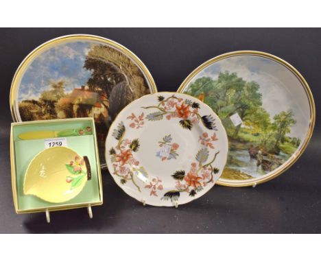 Ceramics - a Carltonware floral butter dish and knife, boxed; a Royal Crown Derby plate; etc (4) 