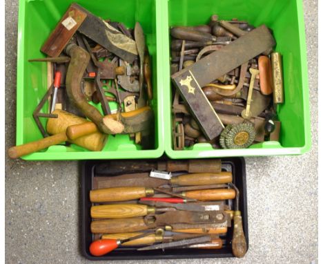 Tools - leather working tools, possibly for book binding, various; qty 