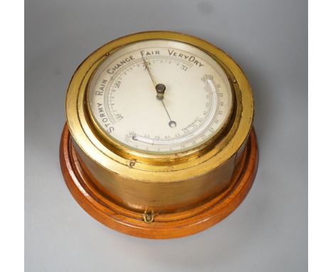 A 19th century bulkhead barometer - 25cm diameter
