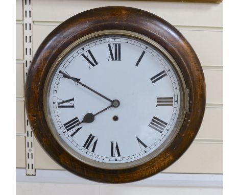 A mahogany cased wall clock, 12" dial