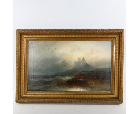 M Sinclair, 19th century oil on canvas, St Michael's Mount Cornwall, signed, 30cm x 50cm, framedGood untouched condition, no 