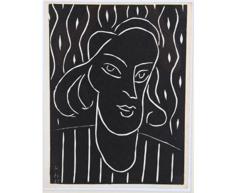 Henri Matisse, lino-cut print, Teeny, published by XXe Siecle, sheet size 31cm x 24cm, framedSlight paper discolouration at t