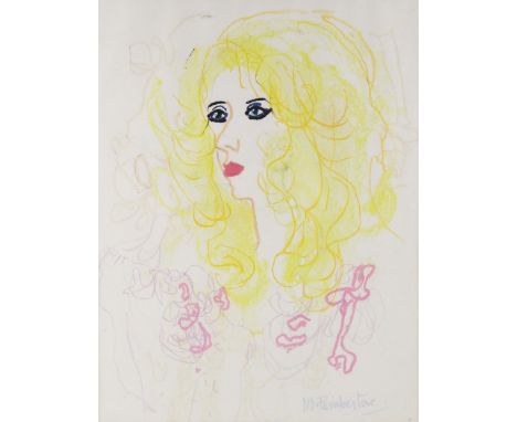 Muriel Pemberton (1909 - 1993), crayon/pastel, portrait of a woman, signed, 54cm x 40cm, framedGood condition 