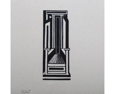 Paul Nash (1889-1946), limited edition wood engraving on paper, Design 1, 1929, 10.1cm x 3.8cm, with blindstamp of the Paul N